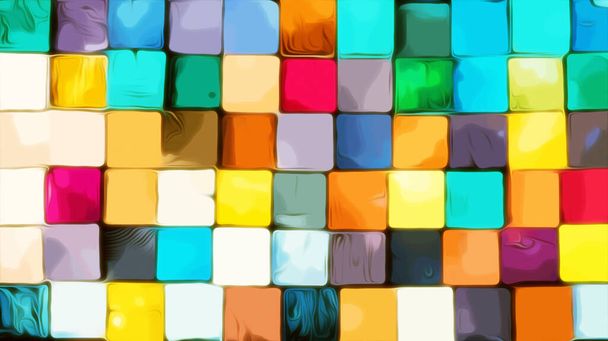 Cubes colorés lumineux. Illustration. - Photo, image