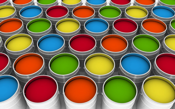Open buckets with a paint - Fotografie, Obrázek