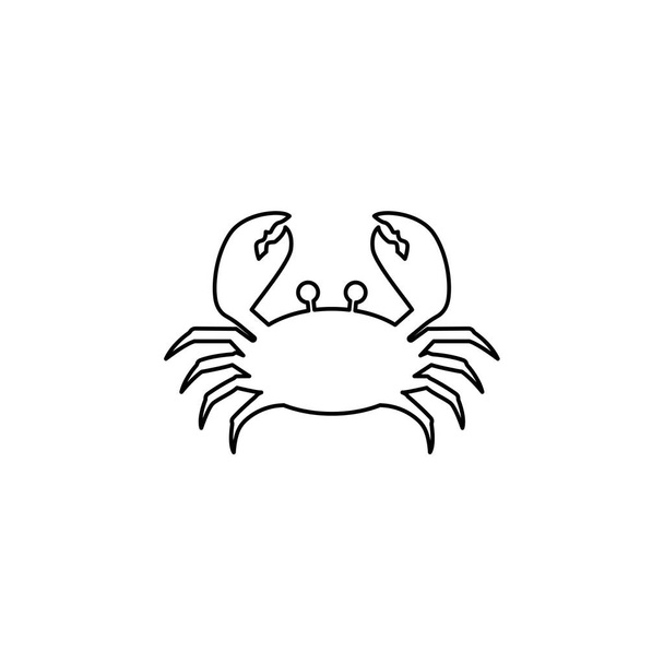 crab vector line icon. crab sign on white background. crab icon for web and app - Vector, Image
