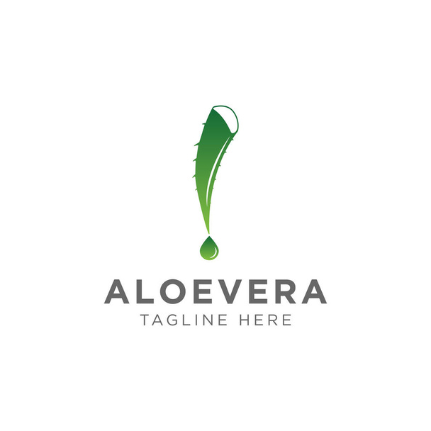アロエベラ植物ロゴデザイン。ハーブ植物と秋のベクトルデザイン。アロエベラジェルロゴタイプ - ベクター画像