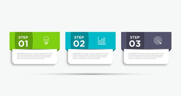 wektorowy biznesowy szablon infograficzny 3 krok - Wektor, obraz