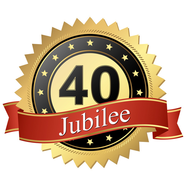 Bannerek - 40 éves Jubileumi gomb - Vektor, kép