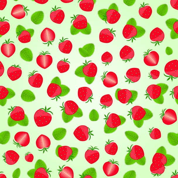 Seamless strawberry pattern - Vector, afbeelding