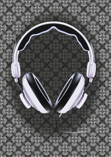 Headphones music vector grey - Vector, Image
