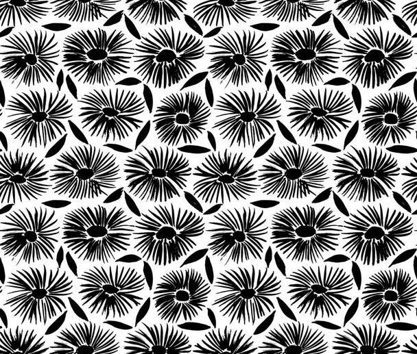 Floral seamless pattern with flower and leaves. - Vektor, kép