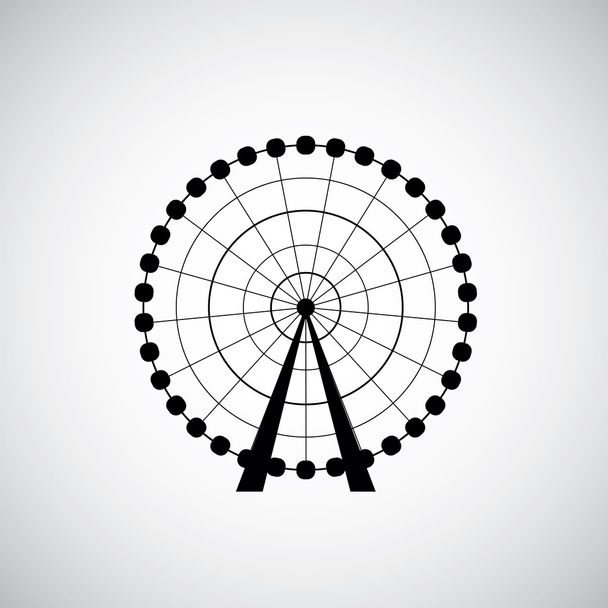 Ferris Rueda del parque de atracciones, silueta vectorial
 - Vector, Imagen
