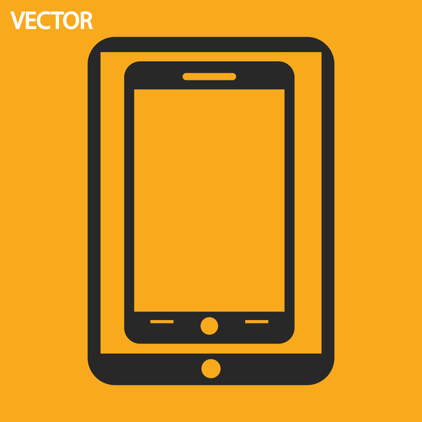 Modern digital tablet PC with mobile smartphone icon - Vector, afbeelding