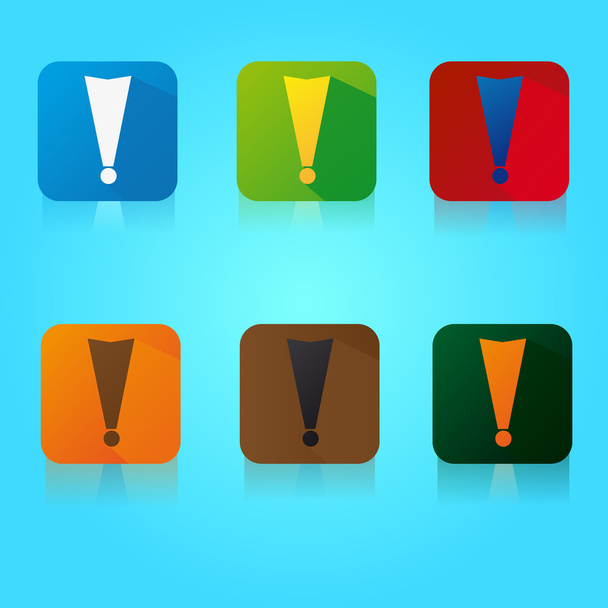 Plochý barevný Exclamation Mark ikona - Vektor, obrázek