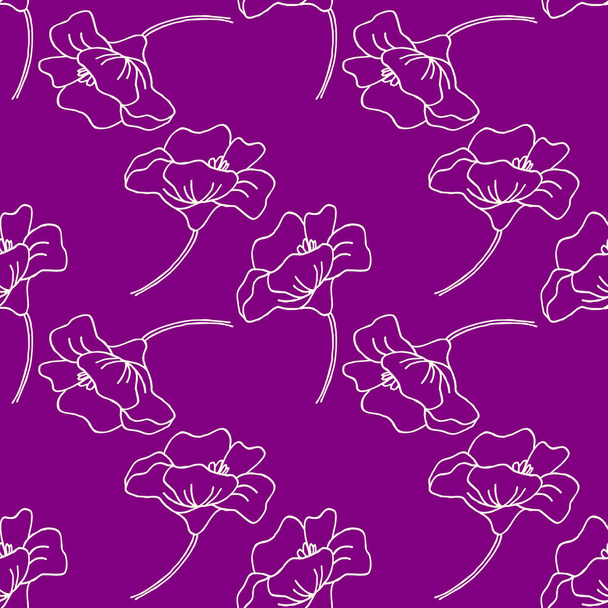 Seamless background in fashionable Velvet Violet color. Botanical formula. - Photo, Image