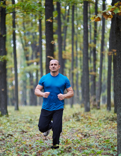 Man jogging in the forest - Foto, afbeelding