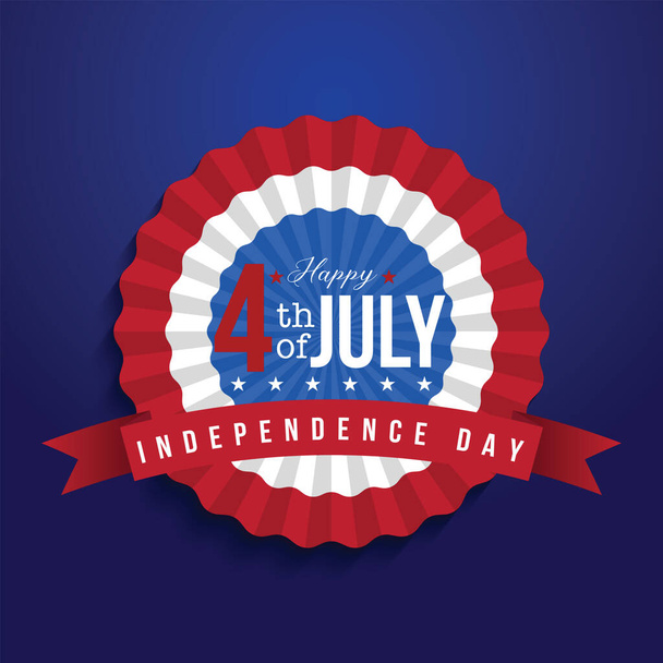4th of July banner Vector illustration. Independence Day, US flag with 4th of July on blue background. - Διάνυσμα, εικόνα