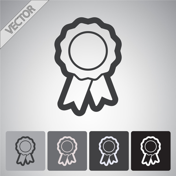Badge with ribbons icon - Vetor, Imagem