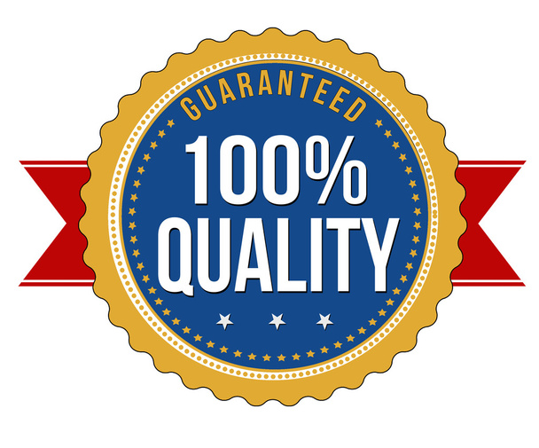 Hundred percent quality guaranteed badge - Vektori, kuva