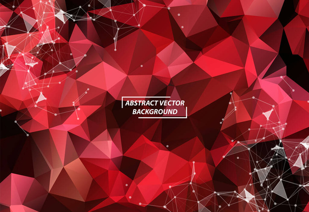 Red Geometric Polygonal background molecule and communication. Connected lines with dots. Minimalism background. Concept of the science, chemistry, biology, medicine, technology. - Vetor, Imagem