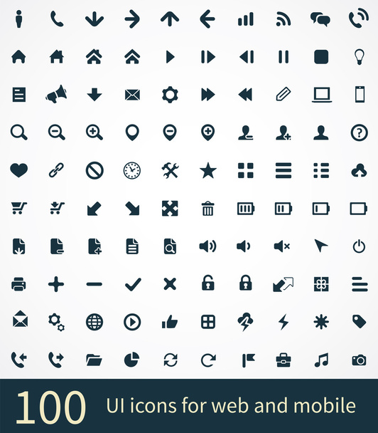 100 UI Icone di contorno per Web e Mobile
 - Vettoriali, immagini