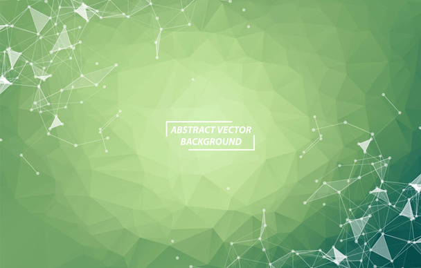 Green Geometric Polygonal background molecule and communication. Connected lines with dots. Minimalism background. Concept of the science, chemistry, biology, medicine, technology. - Vektor, Bild