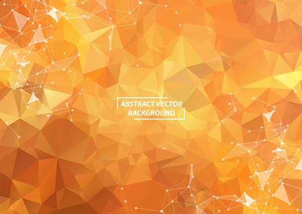 Abstract Brown Orange Polygonal Space Background with Connecting Dots and Lines. Geometric Polygonal background molecule and communication. Concept of science, chemistry, biology, medicine, technology. - Vektor, obrázek