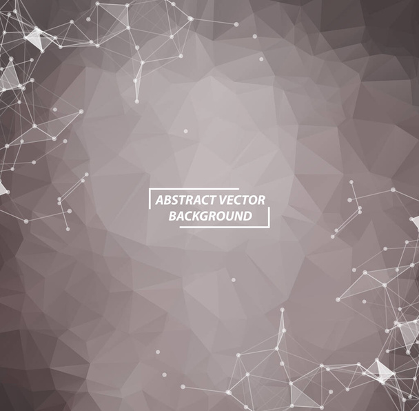 Abstract Dark Gray Polygonal Space Background with Connecting Dots and Lines.  Connection structure. Vector science background. Polygonal vector. Futuristic HUD. - Διάνυσμα, εικόνα
