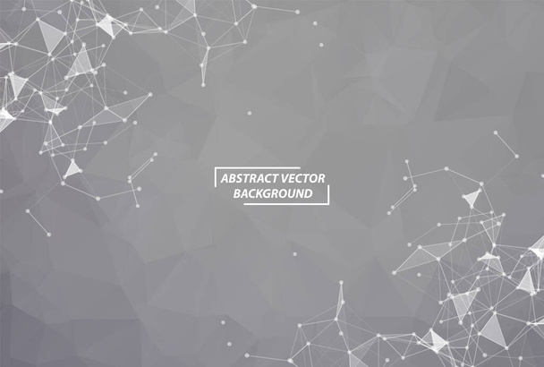 Abstract Dark Gray Polygonal Space Background with Connecting Dots and Lines.  Connection structure. Vector science background. Polygonal vector. Futuristic HUD. - Vektor, obrázek