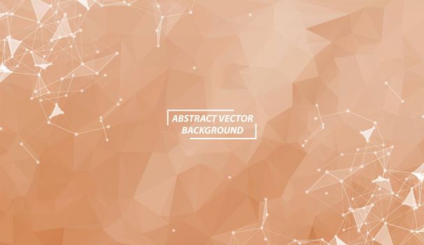 Abstract Brown Polygonal Space Background with Connecting Dots and Lines.  Connection structure. Vector science. Polygonal vector background. Futuristic HUD. - Вектор,изображение