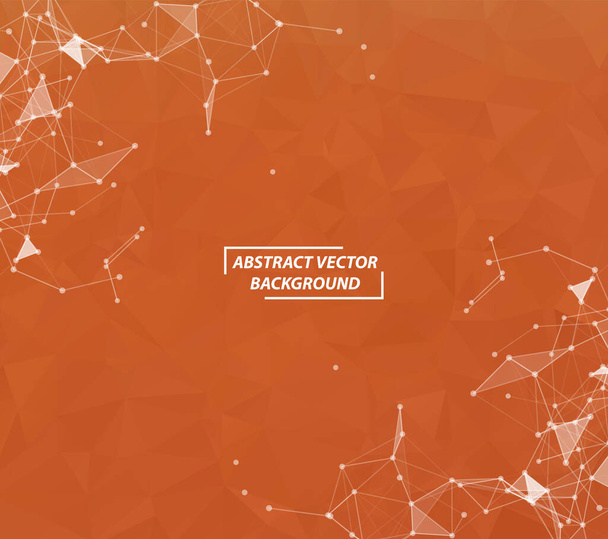 Abstract Brown Polygonal Space Background with Connecting Dots and Lines.  Connection structure. Vector science. Polygonal vector background. Futuristic HUD. - ベクター画像