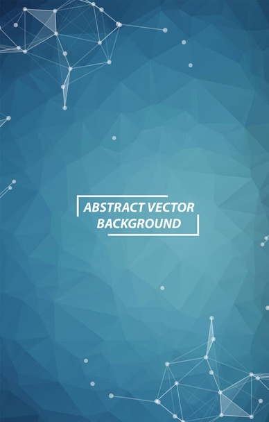 Abstract Dark Blue Polygonal Space Background with Connecting Dots and Lines.  Connection structure. Vector science. Polygonal vector background. Futuristic HUD. - Wektor, obraz
