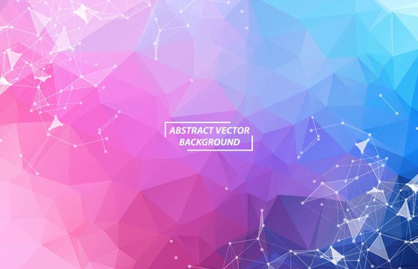 Colorful Geometric Polygonal background molecule and communication. Connected lines with dots. Minimalism background. Concept of the science, chemistry, biology, medicine, technology. - Wektor, obraz