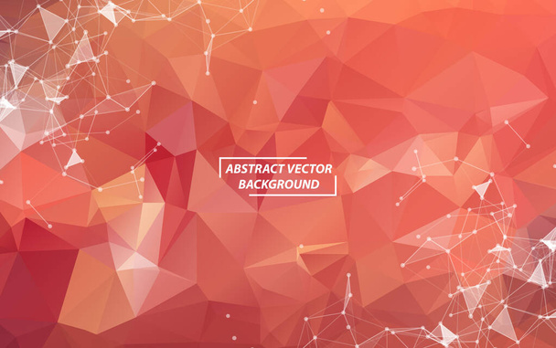Abstract Red Pink Geometric Polygonal background molecule and communication. Connected lines with dots. Concept of the science, chemistry, biology, medicine, technology. - Vektor, kép