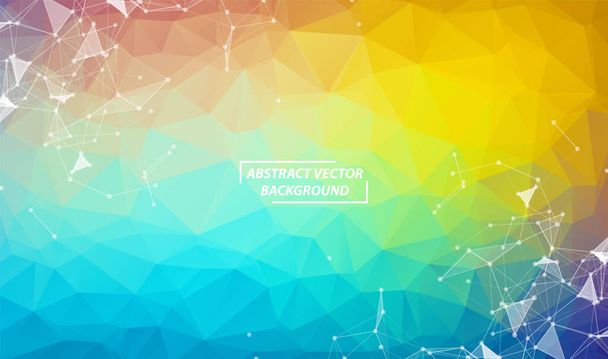 Abstract Colorful Geometric Polygonal background molecule and communication. Connected lines with dots. Concept of the science, chemistry, biology, medicine, technology. - Vektor, Bild