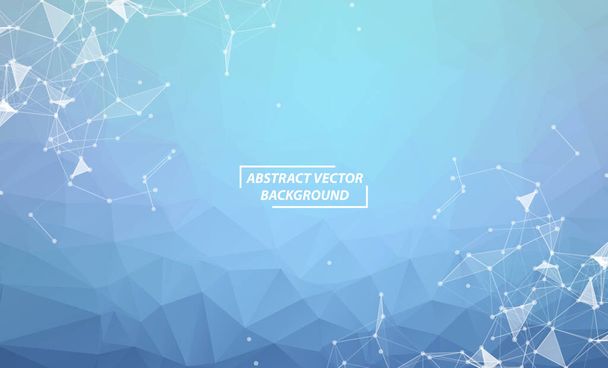 Blue Geometric Polygonal background molecule and communication. Connected lines with dots. Minimalism background. Concept of the science, chemistry, biology, medicine, technology. - Vektor, Bild