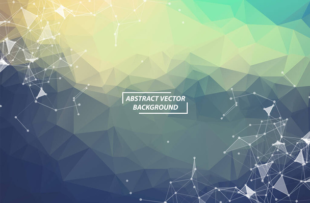 Multicolor Geometric Polygonal background molecule and communication. Connected lines with dots. Minimalism background. Concept of the science, chemistry, biology, medicine, technology. - Vector, Image
