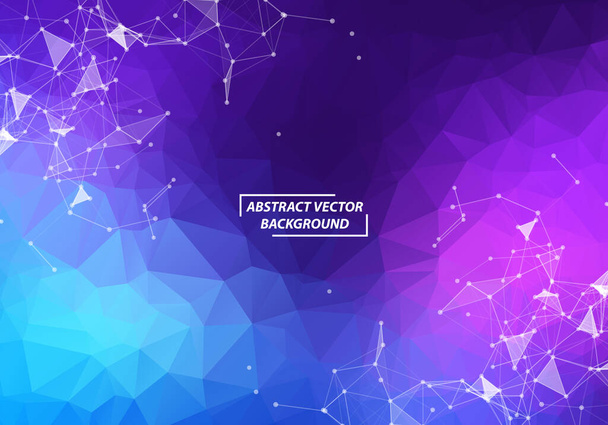 Abstract Purple Polygonal Space Background with Connecting Dots and Lines.  Connection structure. Vector science Futuristic HUD background. - Vector, Image