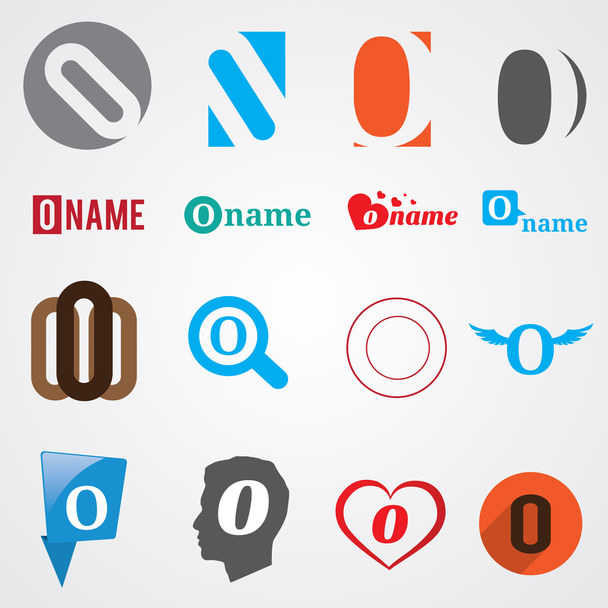 Sada symbolů abecedy písmeno O - Vektor, obrázek