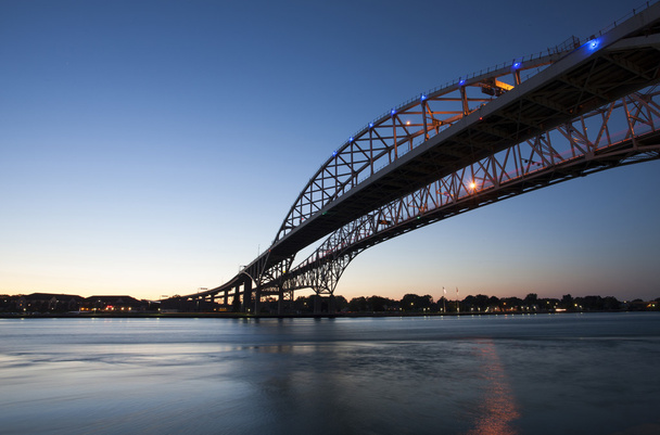 Night Photo Blue Water Bridge - Photo, Image