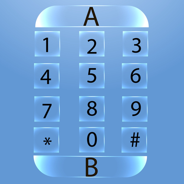 Figures glass button transparent phone - Vector, Image