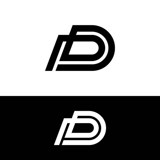 P D PD DP Letter Monogram Initial Logo Design Template. Geeignet für allgemeine Sport Fitness Baufinanzierung Unternehmen Corporate Shop Bekleidung im einfachen modernen Stil Logo Design. - Vektor, Bild