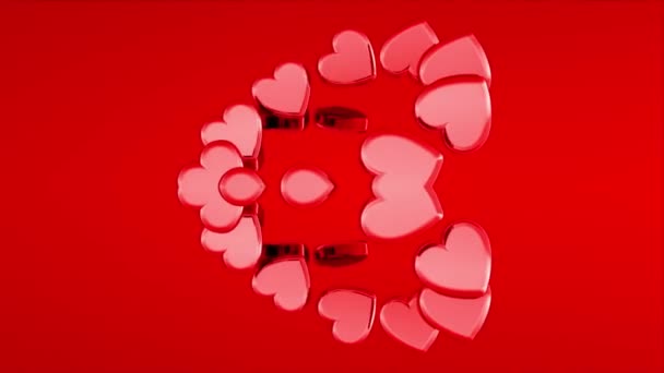 Romantyczne serce tło 3D Rendering - Materiał filmowy, wideo
