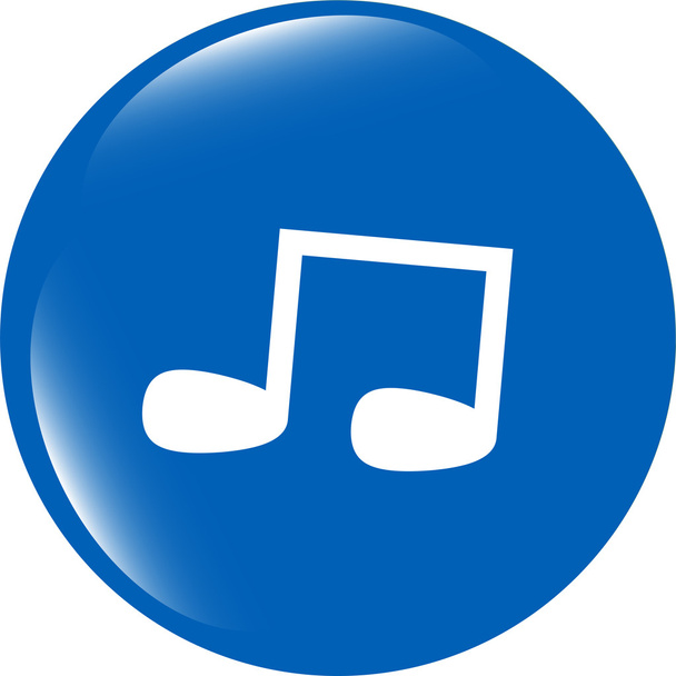 note full, music web icon (button) isolated on white - Φωτογραφία, εικόνα