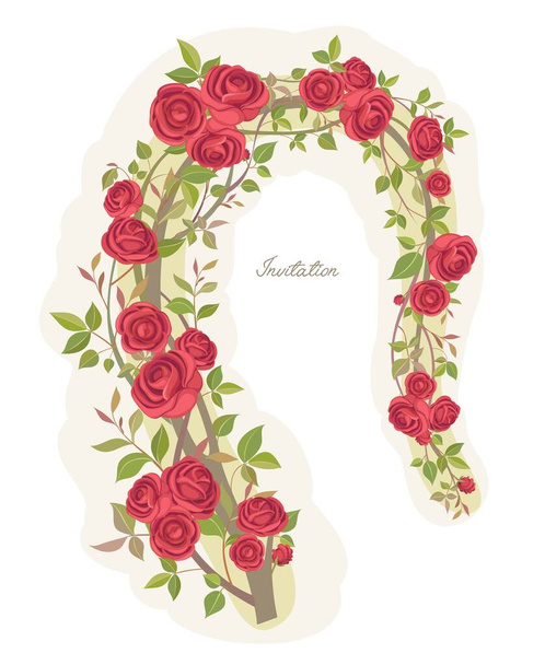 Ihana seppele kauniita punaisia ruusuja - Vektori, kuva