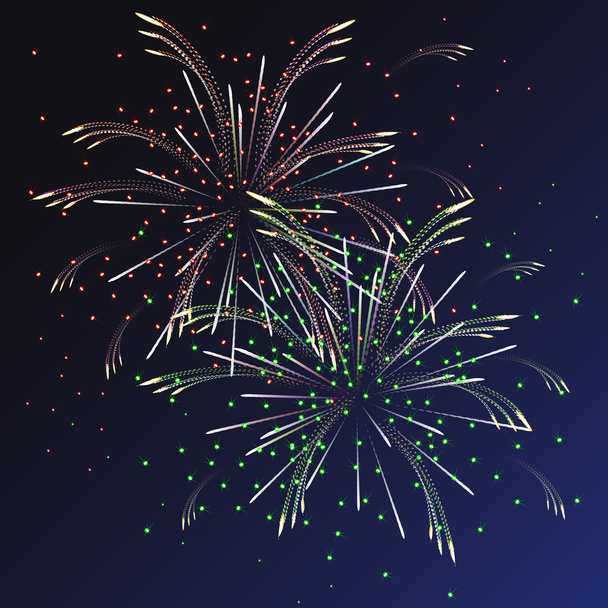 εορταστική πολύχρωμα πυροτεχνήματα με σπινθήρες - Διάνυσμα, εικόνα