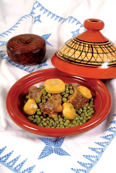 Traditional Moroccan tagine, Famous traditional Moroccan tajine. traditional moroccan meal - Photo, Image