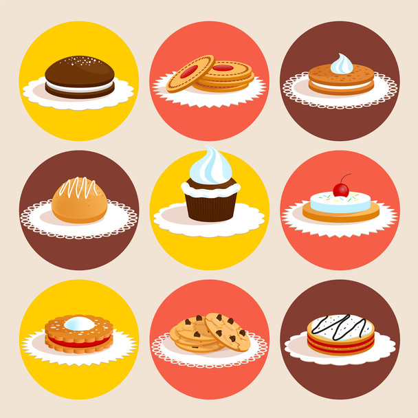Cookies colored set - Vector, Image