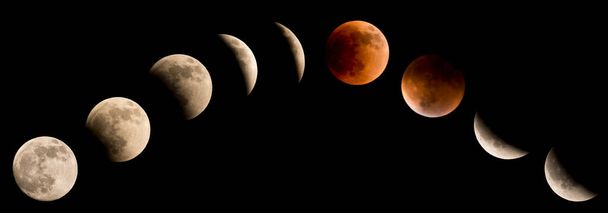 Panorama lunare dell'eclissi lunare piena della luna dei fiori a maggio. - Foto, immagini