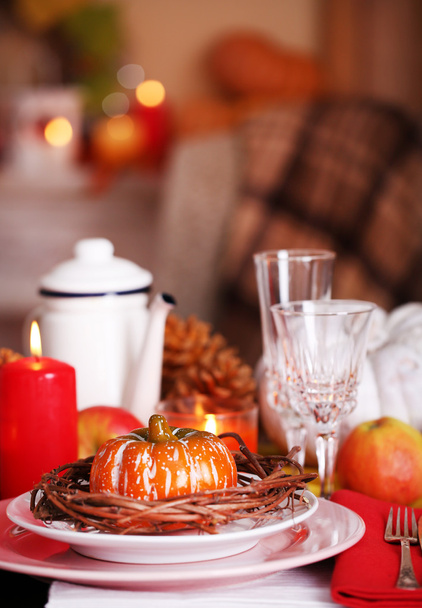 Autumn serving table - Fotoğraf, Görsel