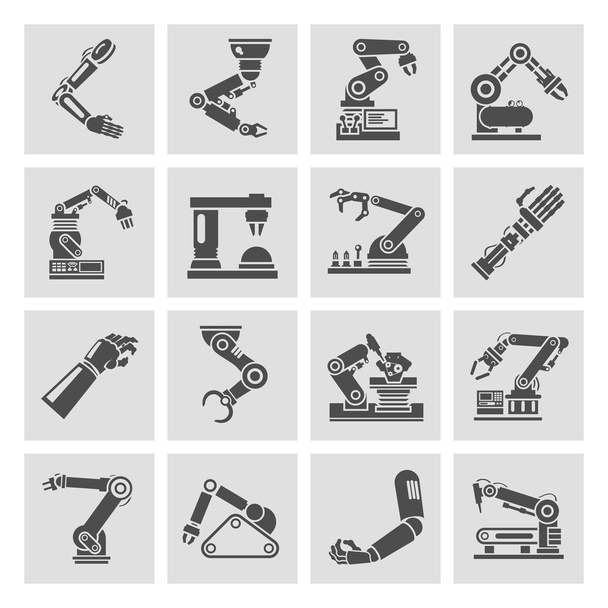 Роботизированные иконы рук
 - Вектор,изображение
