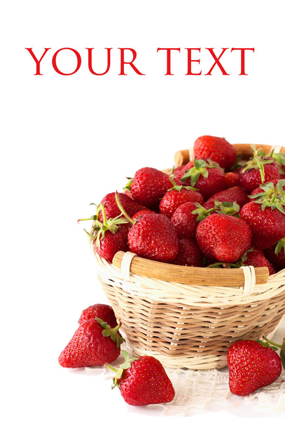 Strawberries in a basket - Фото, изображение
