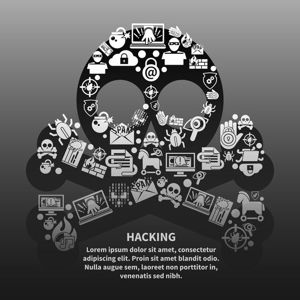 Hacker koponya poszter - Vektor, kép