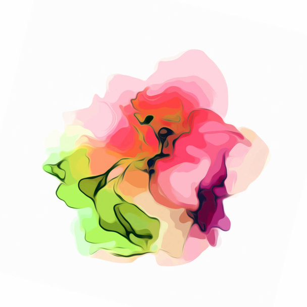 Multicolor abstrakte Blume Fleck auf weißem Hintergrund Illustration - Foto, Bild
