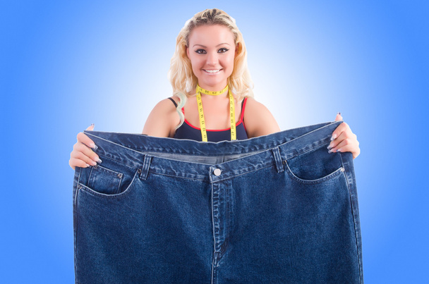 Woman with big jeans - Photo, Image