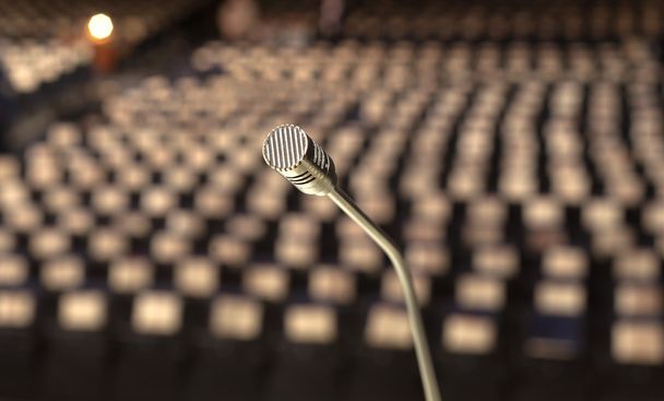 микрофон на сцене - Фото, изображение